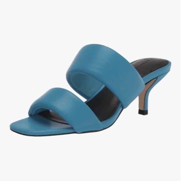 Sanctuary Women's Likely Square Toe Slip On Leather Sandal Size 8.5 M BLUE WIRE - Picture 1 of 16